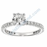 Lois Diamond YANLARI TAŞLI TEK TAŞ PIRLANTA YÜZÜK 0.96 CARAT LOİS DİAMOND YT1096