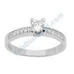 Lois Diamond YANLARI TAŞLI TEK TAŞ PIRLANTA YÜZÜK 0.35 CARAT LOİS DİAMOND YT1035