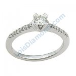 Lois Diamond YANLARI TAŞLI TEK TAŞ PIRLANTA YÜZÜK 0.25 CARAT LOİS DİAMOND YT1025