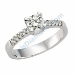 Lois Diamond YANLARI TAŞLI TEK TAŞ PIRLANTA YÜZÜK 0.55 CARAT LOİS DİAMOND YT1055