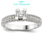 Lois Diamond 0.70 KARAT F COLOR YANLARI TAŞLI PIRLANTA TEKTAŞ YÜZÜK YT1046