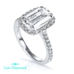 Lois Diamond 1.75 KARAT ZÜMRÜT KESİM PIRLANTA TEKTAŞ YÜZÜK KENAR TAŞLI YT1057