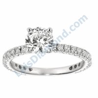 Lois Diamond YANLARI TAŞLI TEK TAŞ PIRLANTA YÜZÜK 0.96 CARAT LOİS DİAMOND YT1096