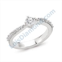Lois Diamond YANLARI TAŞLI TEK TAŞ PIRLANTA YÜZÜK 0.40 CARAT LOİS DİAMOND YT1040