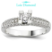 Lois Diamond 0.70 KARAT F COLOR YANLARI TAŞLI PIRLANTA TEKTAŞ YÜZÜK YT1046
