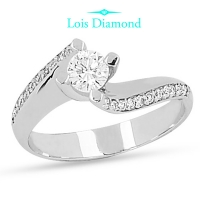 Lois Diamond 0.62 KARAT G COLOR KENAR TAŞLI PIRLANTA TEKTAŞ YÜZÜK YT1047
