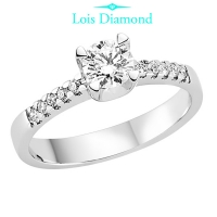 Lois Diamond 0.56 KARAT F COLOR PIRLANTA TEKTAŞ YÜZÜK KENAR TAŞLI YT1052