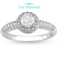 Lois Diamond 1.50 KARAT G COLOR YANLARI TAŞLI PIRLANTA TEKTAŞ YÜZÜK YT1053