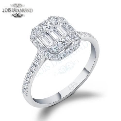  0.40ct baget pırlanta yüzük yt1115