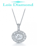 Lois Diamond 0.50CT F COLOR TEKTAŞ YANLARI TAŞLI PIRLANTA KOLYE UCU P1044