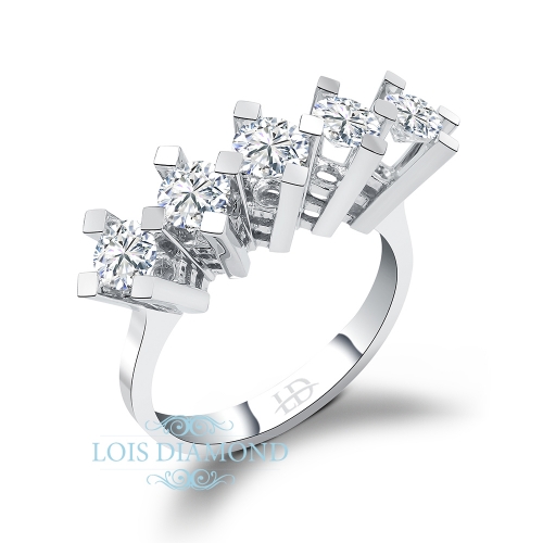 Lois Diamond 1.50 f renk pırlanta beş taş yüzük R1114
