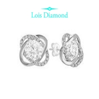 Lois Diamond 0.70 KARAT F COLOR YANLARI TAŞLI PIRLANTA TEKTAŞ KÜPE E1091